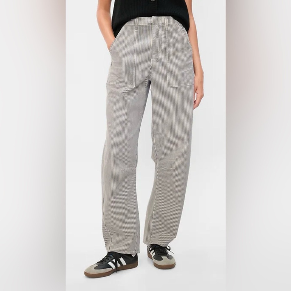 GAP Factory Striped Wide Leg Pants - Cream and Brown 30$